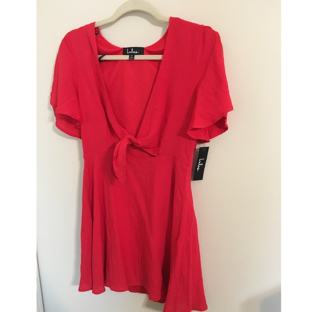 Lulu’s Red Tie Up Dress